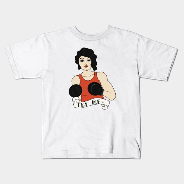 Try Me! Black hair waves Kids T-Shirt by Shea Klein